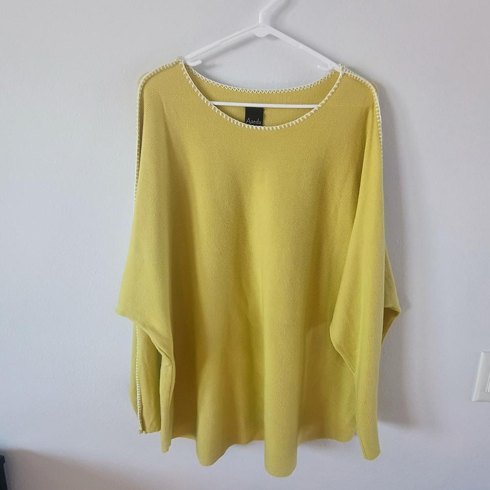Aéda Yellow Knit Top 3X Oversized Soft Lightweight Chic Boutique Sweater Plus